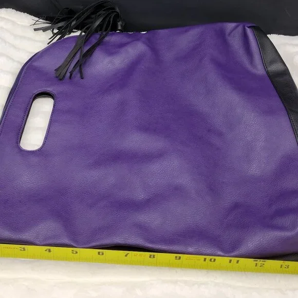 Purple & Black Oversized Clutch / Foldover Bag – Statement Chic - Picture 4 of 7
